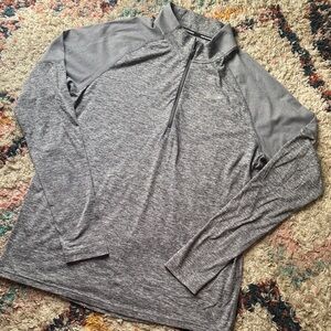 Nike Men's Heather Gray Dri-Fit Running Zip-Up Pullover